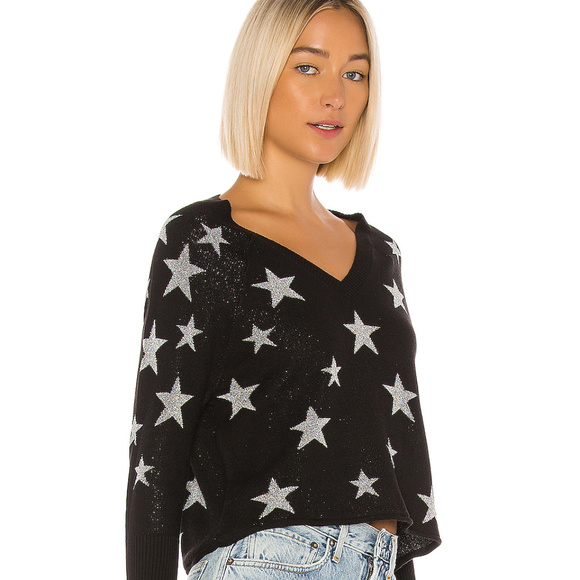CHASER V Neck Pullover Black w/Stars NWT - SALE - Picture 3 of 3